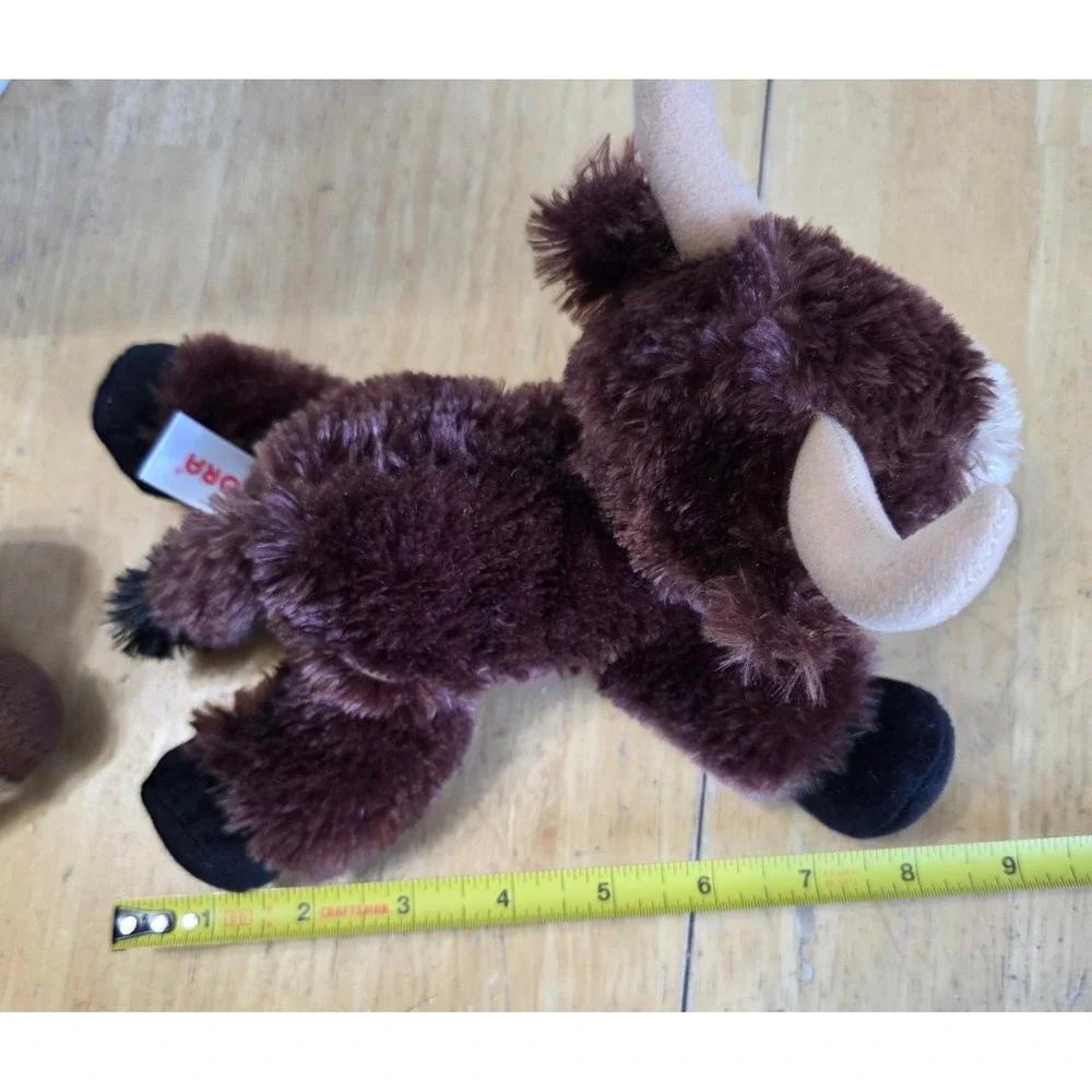 Aurora Lot 5 Mini Flopsie Farm Plush Stuffed Animals Longhorn Two Horse Cow Pig